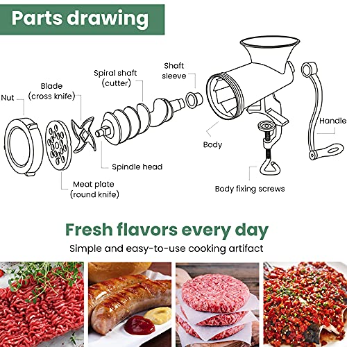 Huanyu Manual Meat Grinder Sausage Stuffer Stainless Steel Hand Cranked Sausage Filler Meat