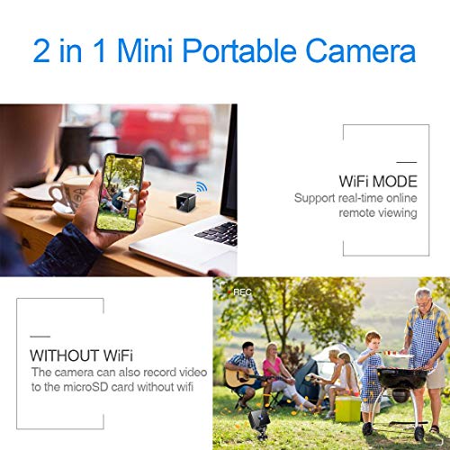 Bluetooth Wifi Mini Spy Hidden Camera, ZZCP Wireless HD 1080P Portable Covert Home Nanny Cam with Motion Detection,Â Night Vision and Bluetooth Speaker, IndoorÂ Outdoor Small Live StreamÂ Security Camera