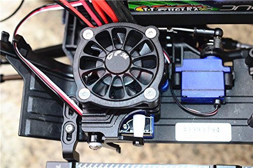 Traxxas TRX-4 Trail Defender Crawler Upgrade Parts Aluminum Motor Cooling Fan With Easy Switch - 1 Set Black