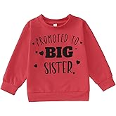 CM C&M WODRO Promoted to Big Sister Sweatshirt Toddler Girls Baby Announcement Shirt Kids Crewneck Pullover Long Sleeve Tops