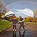 Artiron Colorful Trim Clear Umbrella Bubble Fashion Dome Auto Open Transparent Umbrella for Outdoor Weddings Windproof (Red Trim)