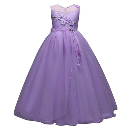 Btruely Prinzessin Kleid Mädchen Brautjungfern Kleid Abendkleid Blumen Cocktailkleid Hochzeit Partykleid Tüll Festzug Kinder 