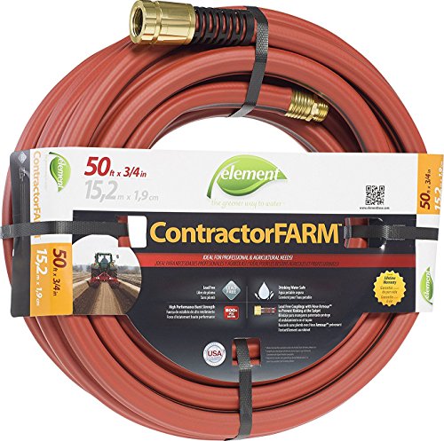 Swan Products Element ELCF34050 Lead-Free, Drinking Water Safe Contractor Farm Hose 50 ft, 3/4" diameter, Red