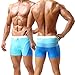 BALEAF Men's Quick Dry Solid Square Leg Swimsuit (WhiteBlue, S)