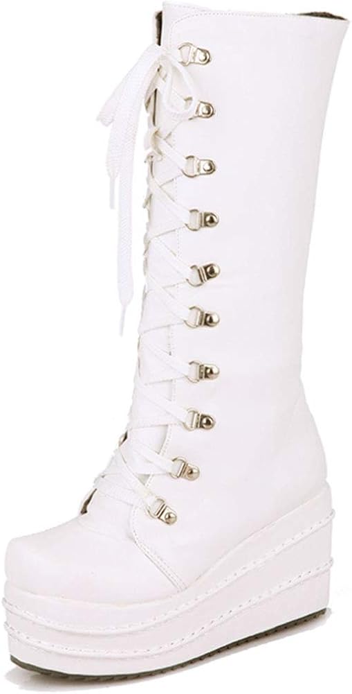 Coolcustomize Rosa Kampfstiefel Damen - Gothic Emo Style Mit Totenkopf-Motiv - Plateau Booties