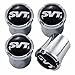 Ford SVT Black & Chrome Valve Stem Caps ; Lightning, Mustang Cobra, Contour, Focus, Raptor