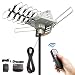 Vansky Outdoor 150 Mile Motorized 360 Degree Rotation OTA Amplified HD TV Antenna for 2 TVs Support - UHF/VHF/1080P Channels Wireless Remote Control - 32.8' Coax Cable (VS-OTX01)