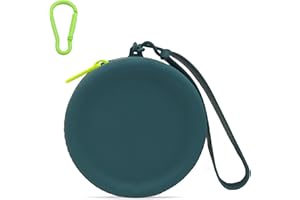 ETIAL Silicone Dog Treat Pouch for Pet Training w/Wrist Strap, Small Treat Bag w/Zipper Around, Moisture-Proof Puppy Walking Travel Bag (Navy Blue)