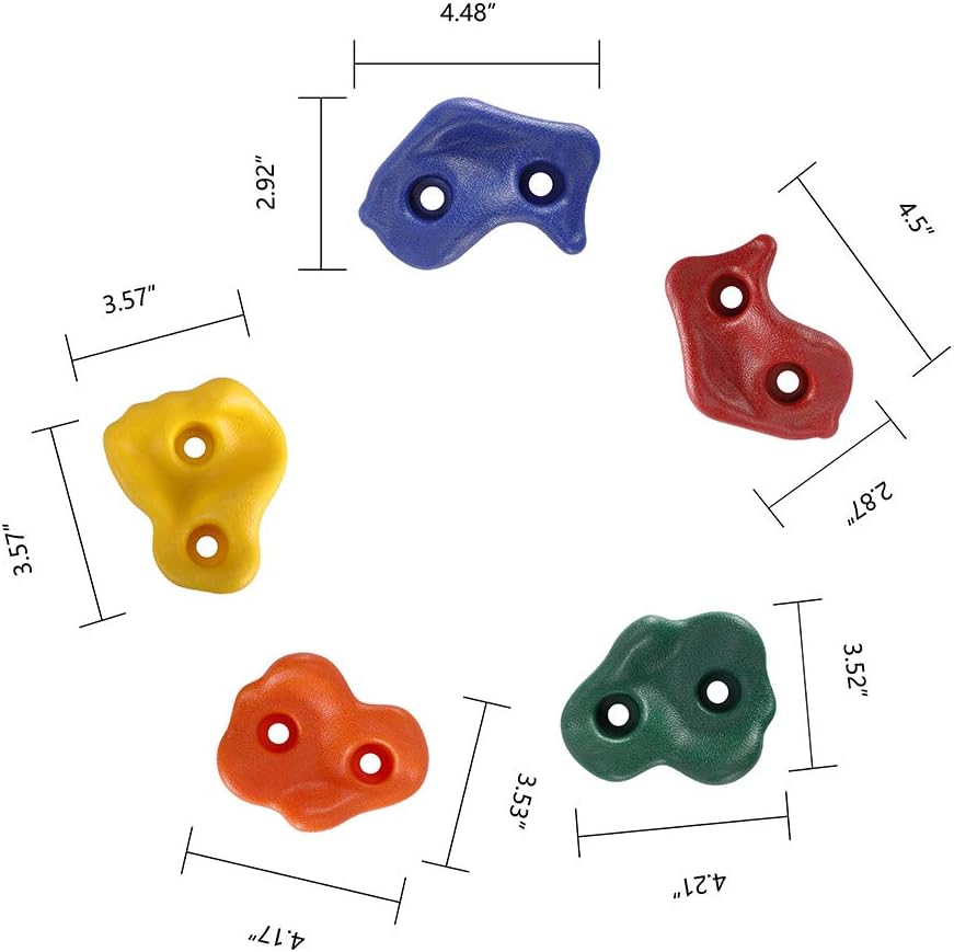Yaegoo Climbing Holds for Kids and Adults, Rock Climbing Holds - Mounting Hardware Included - Climbing Rocks for DIY Rock Climbing Wall (25 PCS): Toys & Games