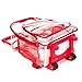 K-Cliffs Rolling Clear Backpack Heavy Duty Bookbag Quality See Through Workbag Travel Daypack Transparent School Book Bags w/Wheels Red