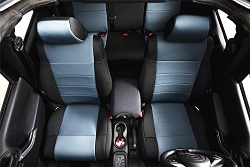 PERNICE Neoprene Jeep Wrangler Seat Covers Customized Fit for 2007-2010, Airbag Compatible (4 Door, Charcoal)