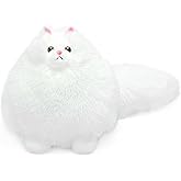 Winsterch Stuffed Animal Plushie Cat Stuffed Animal,Cute Soft Plush Cat Animals,White Stuffed Cat, Birthday for Kids,Boys,Girls,Fat Cat Stuffed Toy (White, 10 Inches)