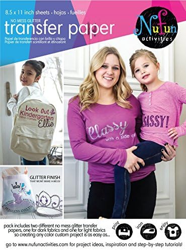 Glitter Iron-On Transfer Paper for Light & Dark Fabric