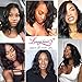 Longqibeauty Short Wavy Natural Hair Synthetic Wig Medium Brown Lace Front L Part Shaped with Natural Hairline Glueless Heat Resistant Replacement Wigs for Women (12 Inches, #1B, Natural Black)
