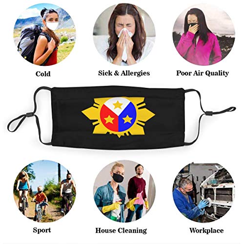 Filipino Philippine Flag Face Mask Adjustable Earloop Face Travel Masks