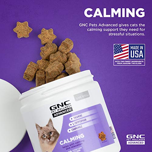 GNC Pets ADVANCED Calming Cat Chews Cats, 60 Ct Chicken Flavored Cat