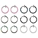 BodyJ4You 12PC Fake Earrings Clip On Hoop Faux Non Piercing Ear Cartilage Pink Black Jewelry Set