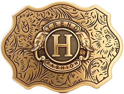 Gurscour Fashion Western Antique Silver Engraved Flower 3D Lion Belt Buckle