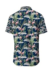 LuckLemocor Flamingo Beach Shirts for Men Hawaiian