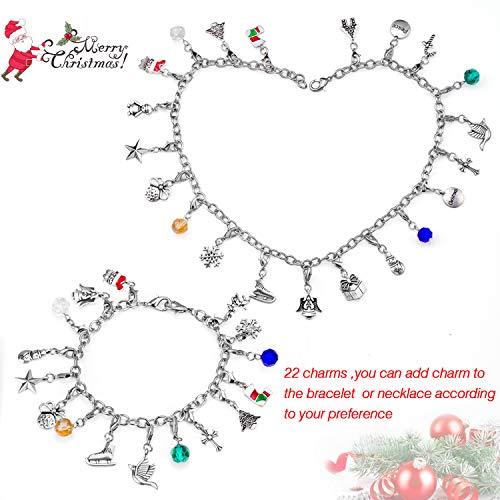 JOYPEA Advent Calendar Christmas Gifts With 22 Charms Christmas Countdown Calendar DIY Gifts For Girl Kids Women
