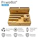 PowerBot PB5100 40Watt 8Amp 5 USB Port Rapid Charger Universal Desktop Charging Station w/ Bamboo Finish, Multi Device Charging Dock, Organizer Stand for Tablets, Apple Watch, Smartphones up to 5.7