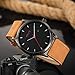 Tamlee Men's Watches Ultra Thin Case Leather Quartz Watch Waterproof Wristwatch