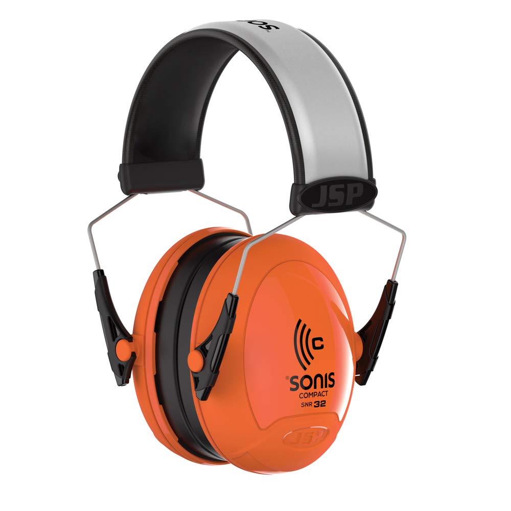 JSP Sonis Compact Low Profile Extra Visibility Adjustable Ear Defenders 32dB SNR AEB030-0B1-D00