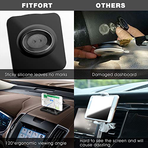 Universal Cell Phone Holder for Car - FITFORT Dashboard Car Phone Mount Stand Mounting in Pixel Vehicle GPS Holder Compatible with Phone XS X 8 7 Plus Samsung Galaxy Note 9 8 and 3-7 Inch Smartphone