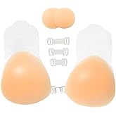 RHYFF Adhesive Bra Strapless Sticky Push Up Silicone Reusable Invisible Lifting Bra for Women with Nipple Covers