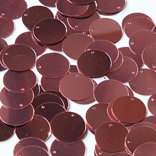 15mm Sequins Top Hole Rose Pink Metallic. Couture Paillettes. Made in USA