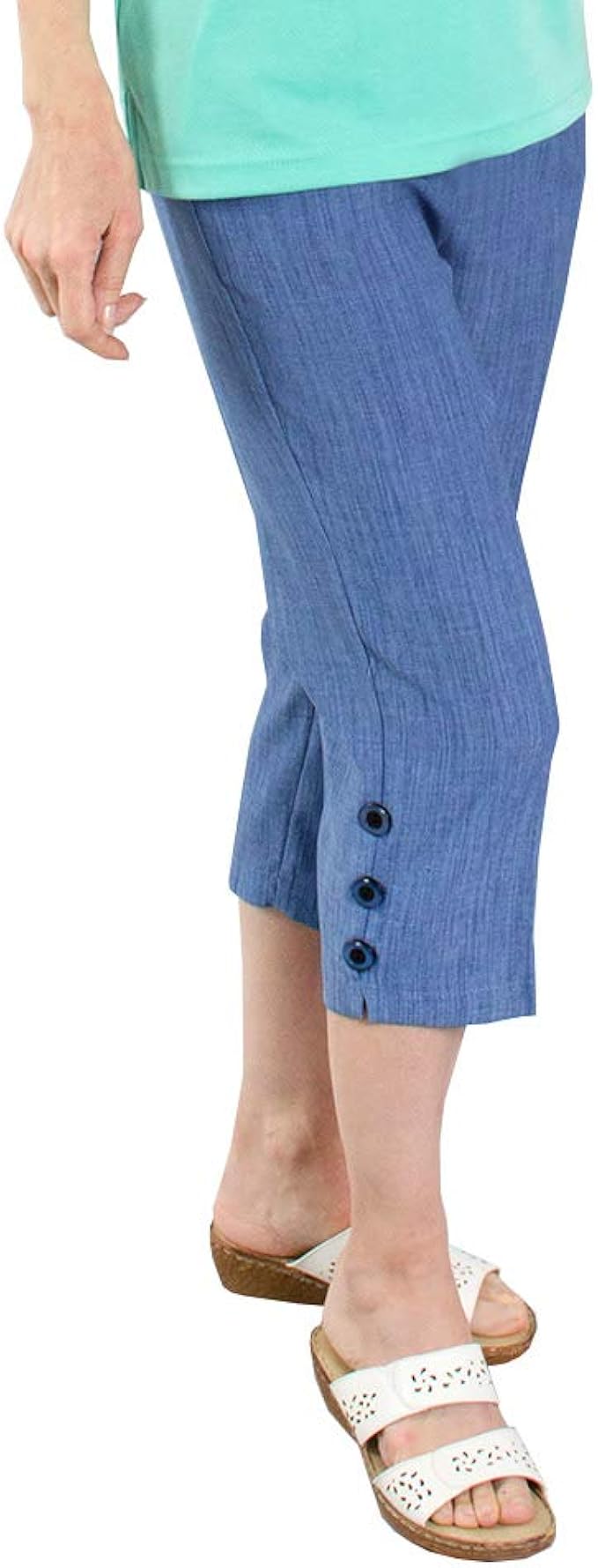 Fashion Friendly Ladies Cropped Trousers (24, Blue) Amazon.co.uk