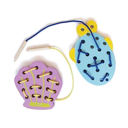 Shumee Wooden Sea Themed Lacing Toys Set (Age 2+ Years) - Set of 2