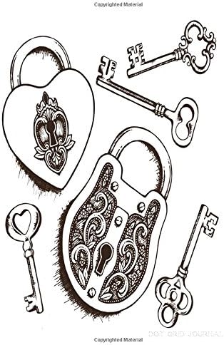 Dot Grid Journal: Color the Cover Lock and Keys Paperback – 19 October 2016