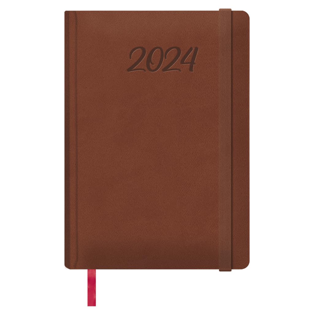 Dohe - 2024 Diary - Day Page - Size: 15 x 21 cm (A5) - 336 Pages - Stitched Binding - Hardcover - Brown - Manaos Model — image 1