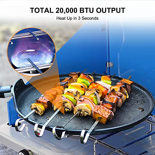 Camplux Propane Camping Stove 20,000 BTU, Camping Stoves 2 Burners with