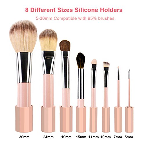 Makeup Brush Cleaner – Rantizon Automatic Cosmetic Brushes Cleaning Machine with 360 Degree Rotation, Professional Makeup Brush Cleaning Tool, Cleans and Dries with 8 Rubbers - Thumbnail 4