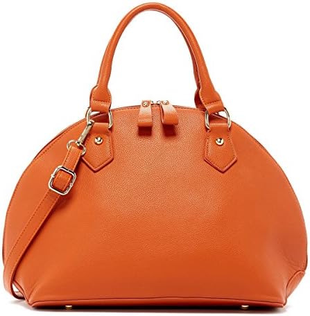 Pink Haley Pebble Texture Lila Dome Satchel Tote Handbag (Clay Brown)