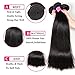 VRBest Hair Virgin Brazilian Straight Human Hair Extensions 3 Bundles Unprocessed Brazilian Virgin Hair Weave Bundles Natural Black Color (14 16 18)