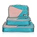 Hynes Eagle Travel Compression Packing Cubes Expandable Packing Organizer 3 Pieces Set Teal