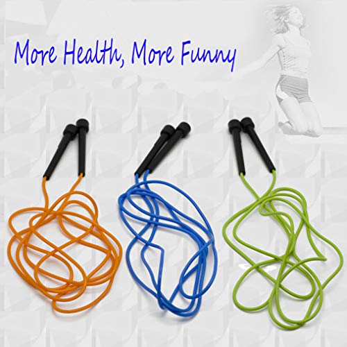 Homello Adjustable Soft Skipping Rope Kids, Children, Students Adults - Blue, Green,Orange - 2.6m - 3 Pack