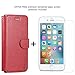 iPhone 6s / 6 Case, TUCCH Leather Wallet Phone Case [Card Slot] [Flip] [Wallet] [Stand] [Wrist Strap] Carry-All Case Compatible iPhone 6 / iPhone 6s (4.7 Inch), Red