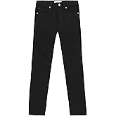 Calvin Klein Boys Slim Fit Straight Leg Stretch Twill Pants, 5-Pocket Style, Zipper Fly & Button Closure