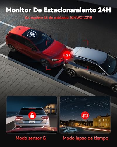 REDTIGER 4K Dashcam para Auto, 5.8GHz Wi-Fi6 GPS, SD 128GB Incluida, STARVIS 2, HDR, Pantalla IPS de 3.18",Gran Angular, Visión Nocturna, Grabación en Bucle, Sensor G, Soporta 512GB MAX(F7NP)