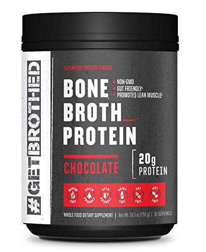 Original Bone Broth Protein Powder (30 FULL Servings) by GetBrothed | Chocolate | Paleo & Keto Friendly Supplement For CrossFit, Gut & Joint Support | NON GMO, Gluten, Soy & Dairy Free