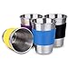 LEGERM Colorful Stainless Steel Cup 14 oz Metal Drink Tumbler with Cotton Sleeve for Toddler Kids and Adult 4 Pcs