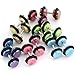 PiercingJ 12pcs Mixed Color Acrylic Stainless Steel Barbell Stud Earrings/ Fake/ Cheater/ Illusion Plug Earrings Set 2g Gauge Look (6mm)
