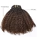 Lacer Ombre Remy Clip in Human Hair Extensions Afro Kinky Curly Clip 4B 4C Real Remy Natural Black Hair Extension Clip in Human Hair Two Tone T#1B/4 Dark Brown Color Full Head 18 Inch