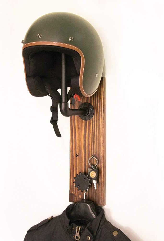Weekend Hunters Vintage Helmet Hanger Leather Jacket Hanger Wall