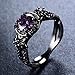 RongXing Jewelry Trendy Womens Purple Cz Ring,Gold-Plated-Base Wedding Rings