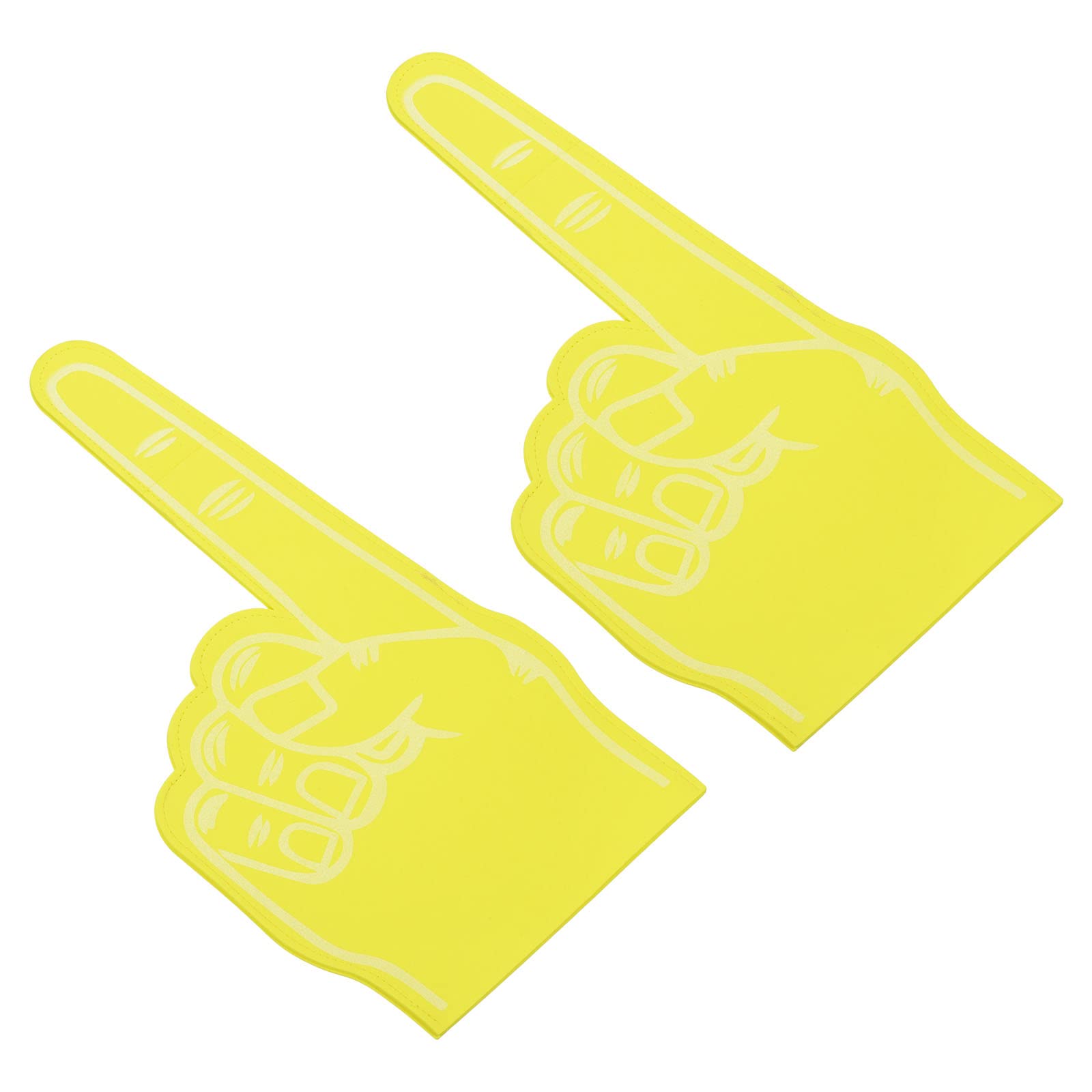 PATIKIL Foam Finger 18 Inch, 2 Pack Number 1 DIY Foam Hand Cheerleading for Athletics Sport Game Events, Yellow